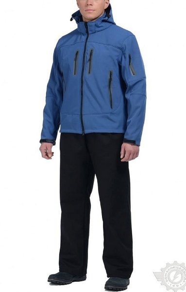 Куртка "Лидер" ткань "Softshell" синяя